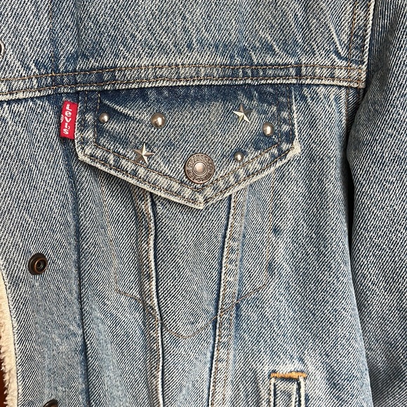 Levi’s Ex-Boyfriend Fleece Denim Jacket / Sherpa jacket / Size S - Picture 4 of 5